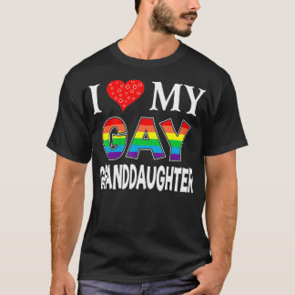 I Kärlek My Gay Granddotter HGBT Lesbisk Rainbow T Shirt