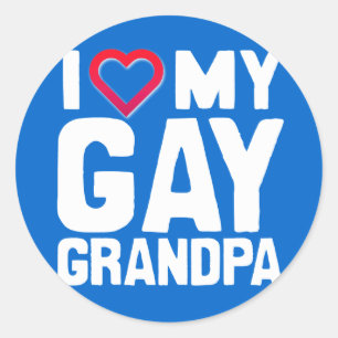 I KÄRLEK MY GAY GRANDPA - -.png Runt Klistermärke