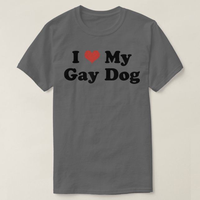 I Kärlek My Gay Hund Heart LGBT Pet Pride Proud T Shirt (Design framsida)