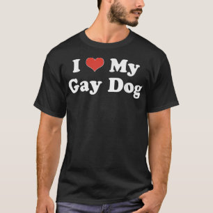 I Kärlek My Gay Hund Heart LGBT Pet Pride Proud T Shirt