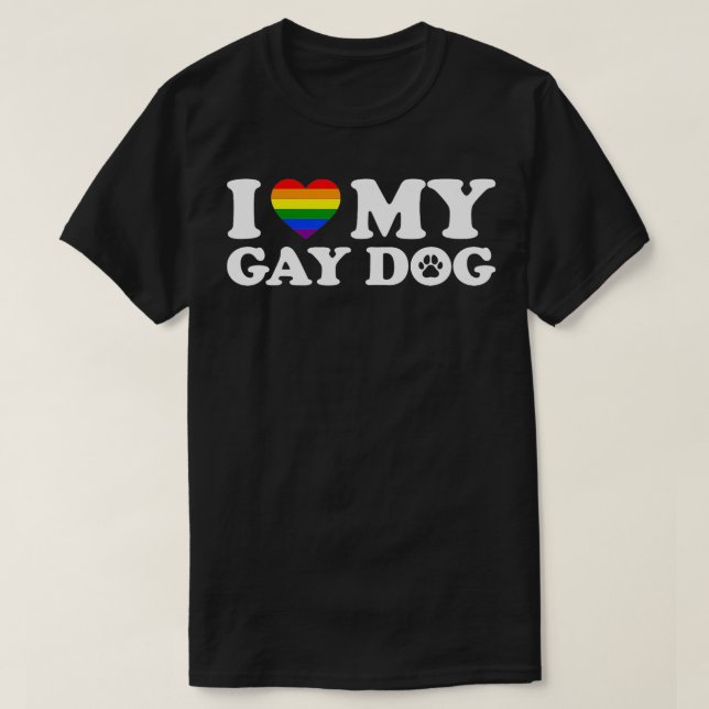 I Kärlek My Gay Hund TShirt T Shirt (Design framsida)