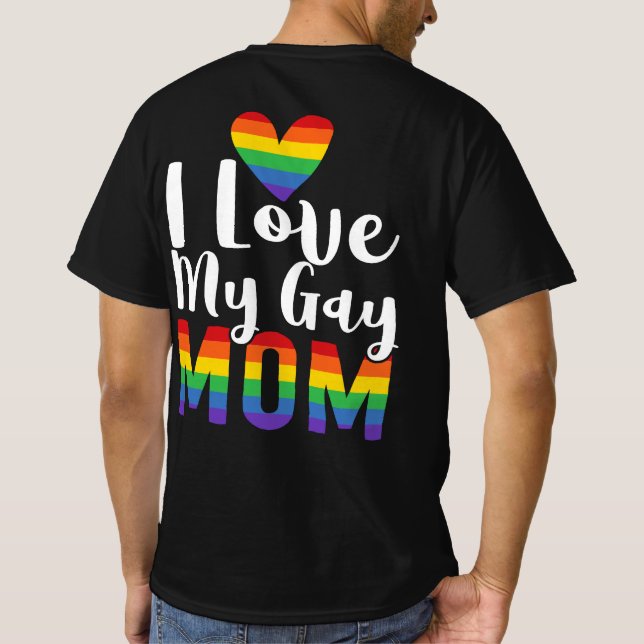 I Kärlek My Gay Mamma LGBT Gift Lesbisk T Shirt (Baksida)