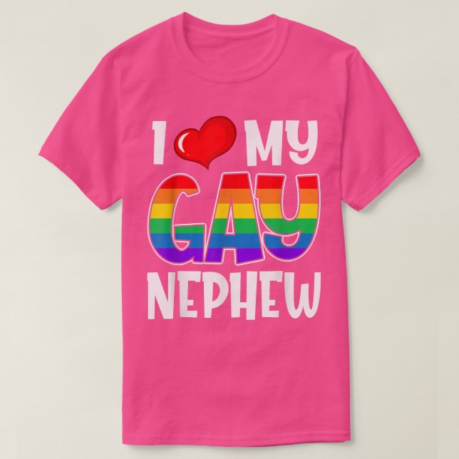 I Kärlek My Gay Nephew HGBT Gay pride månadsstöd T Shirt (Design framsida)