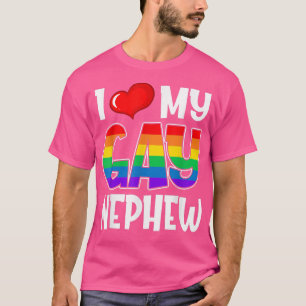 I Kärlek My Gay Nephew HGBT Gay pride månadsstöd T Shirt