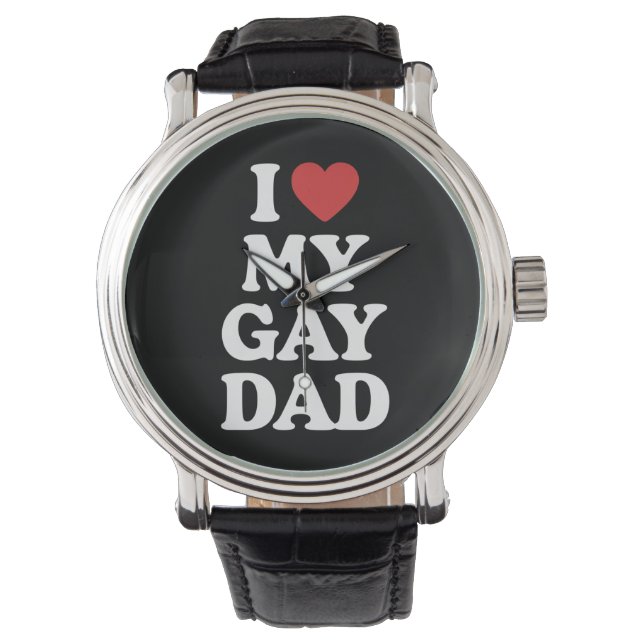 I Kärlek My Gay Pappa I Hjärtar min gay Pappa Armbandsur (Framsida)