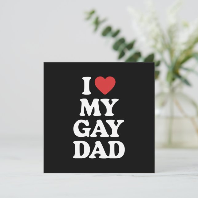 I Kärlek My Gay Pappa I Hjärtar min gay Pappa Inbjudningar (Stående Fram)