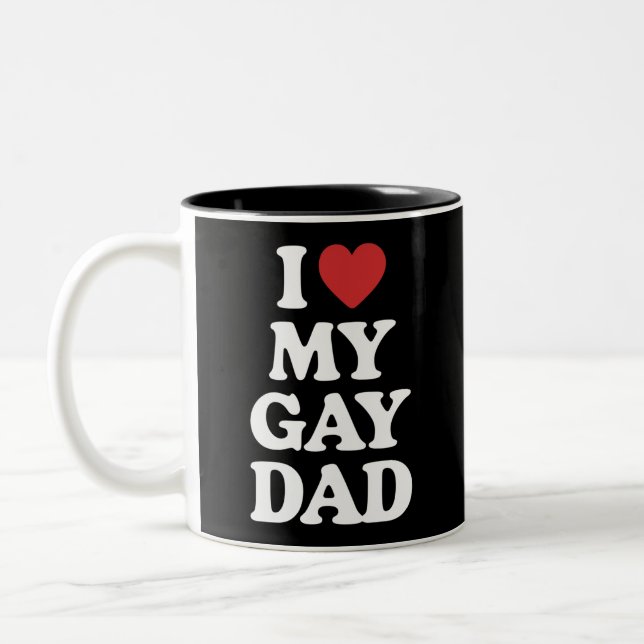 I Kärlek My Gay Pappa I Hjärtar min gay Pappa Två-Tonad Mugg (Vänster)