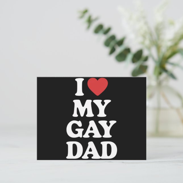 I Kärlek My Gay Pappa I Hjärtar min gay Pappa Vykort (Stående Fram)