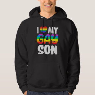 I Kärlek My Gay Son Pride LGBT Rainbow Family Supp Hoodie