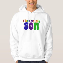 I Kärlek My Gay Son Proud LGBTQ Pappa eller Mamma Hoodie