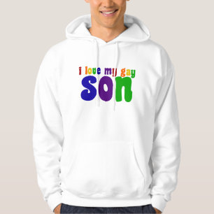 I Kärlek My Gay Son Proud LGBTQ Pappa eller Mamma Hoodie