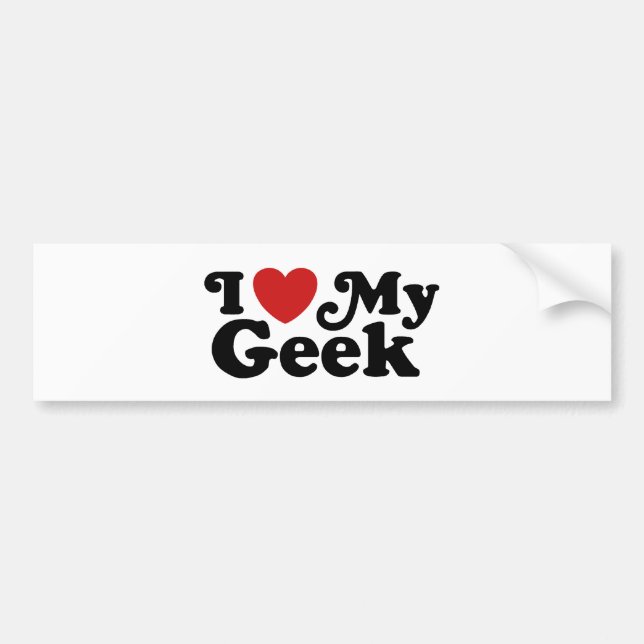 I Kärlek My Geek Bildekal (Framsidan)