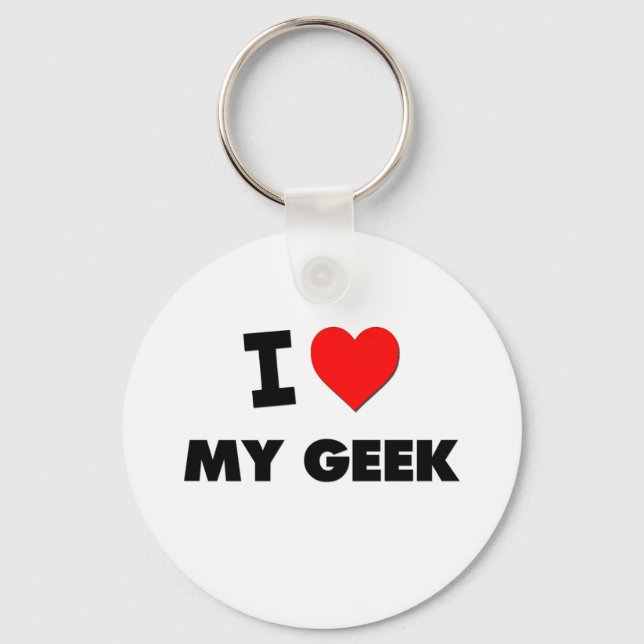I Kärlek My Geek Nyckelring (Framsida)