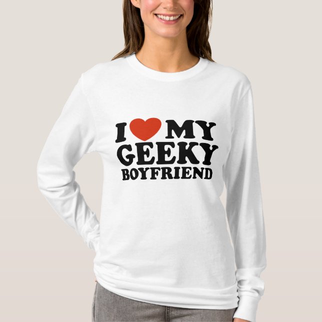 I Kärlek My Geeky Boykompis T-shirt (Framsida)
