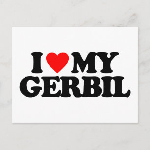 I KÄRLEK MY GERBIL VYKORT
