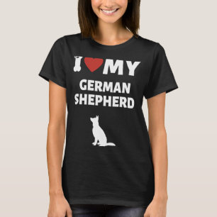 I Kärlek My German Shepherd Adsible Hund Graphic T Shirt
