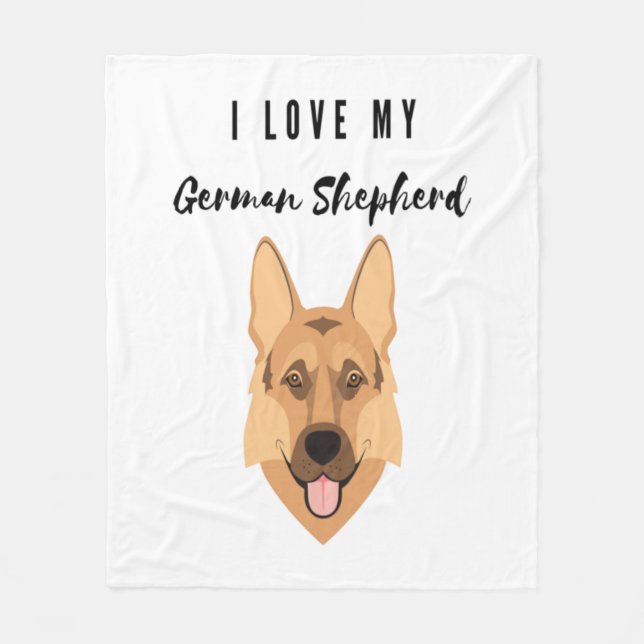 I Kärlek My German Shepherd Fleecefilt (Framsidan)