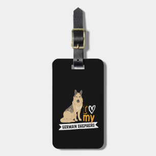 I Kärlek My German Shepherd Funny and Cute Hund Bagagebricka