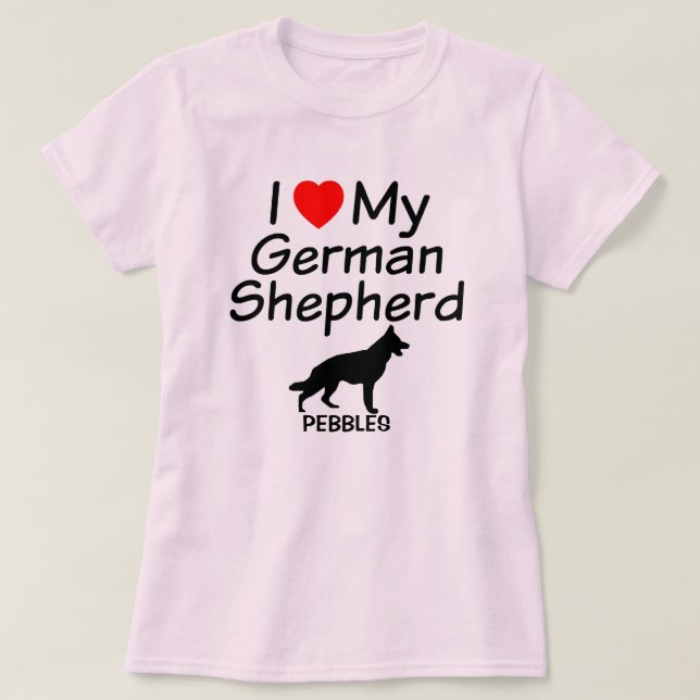 I Kärlek My German Shepherd Hund T-shirt (Design framsida)