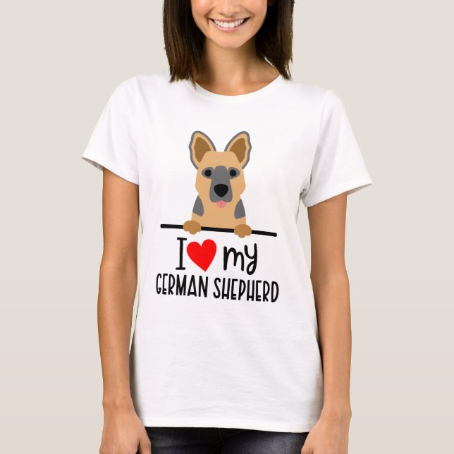 I Kärlek My German Shepherd T Shirt (Framsida)