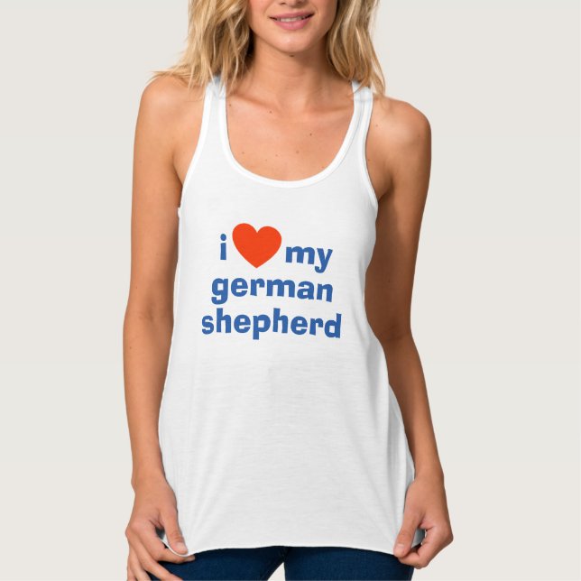 I Kärlek My German Shepherd Tanktop Linne Med Racerback (Framsida)