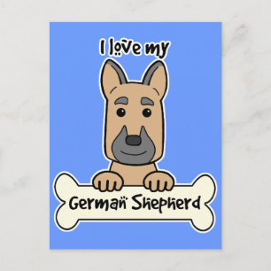 I Kärlek My German Shepherd Vykort