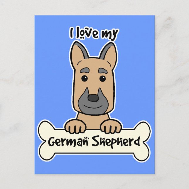 I Kärlek My German Shepherd Vykort (Framsida)