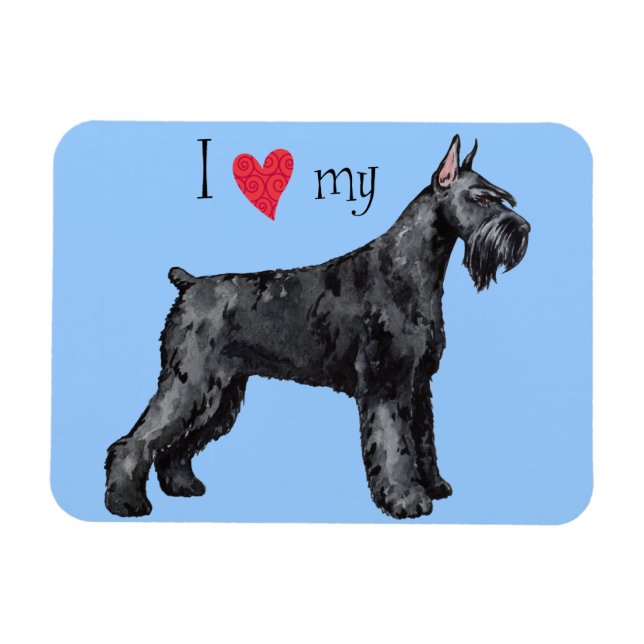 I Kärlek my Giant Schnauzer Magnet (Horisontell)