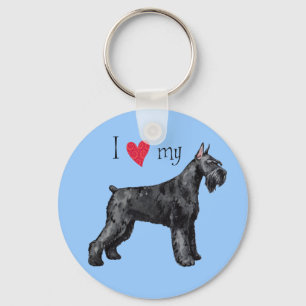 I Kärlek my Giant Schnauzer Nyckelring