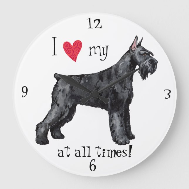 I Kärlek my Giant Schnauzer Stor Klocka (Framsida)
