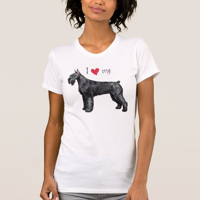 I Kärlek my Giant Schnauzer Tee Shirt (Framsida)