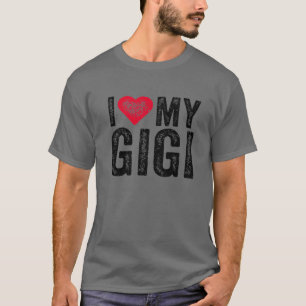 I Kärlek My Gigi Red Heart Grandma Mors dag Funn T Shirt