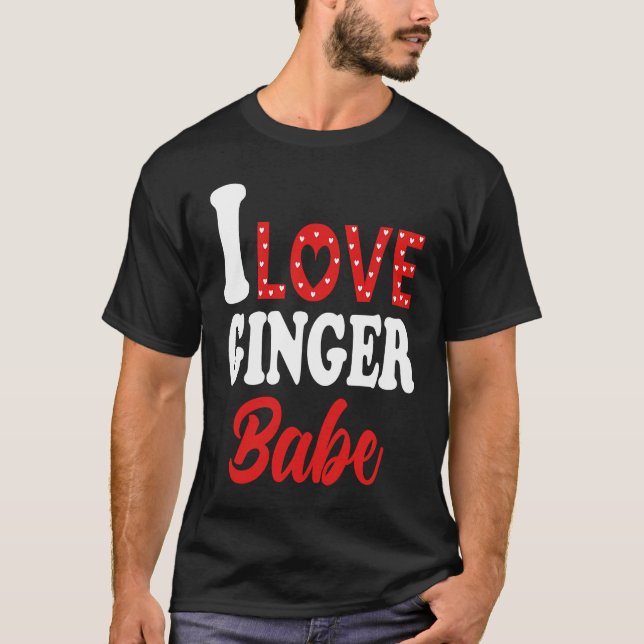 I Kärlek My Ginger Babe Rödhårig T Shirt (Framsida)