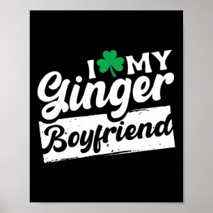 I Kärlek My Ginger Boykompis Rödhårig Shamrock St Poster