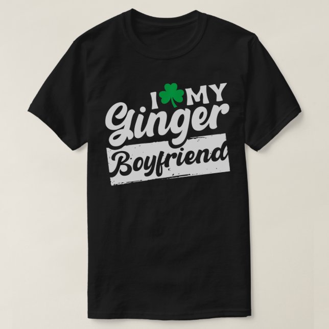 I Kärlek My Ginger Boykompis Rödhårig Shamrock St  T Shirt (Design framsida)