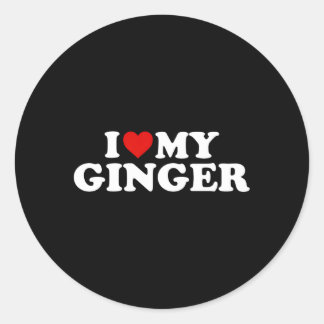 I Kärlek My Ginger Rödhårig Red He Runt Klistermärke