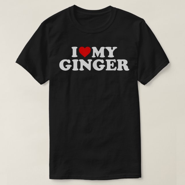 I Kärlek My Ginger Rödhårig Red Heart T Shirt (Design framsida)