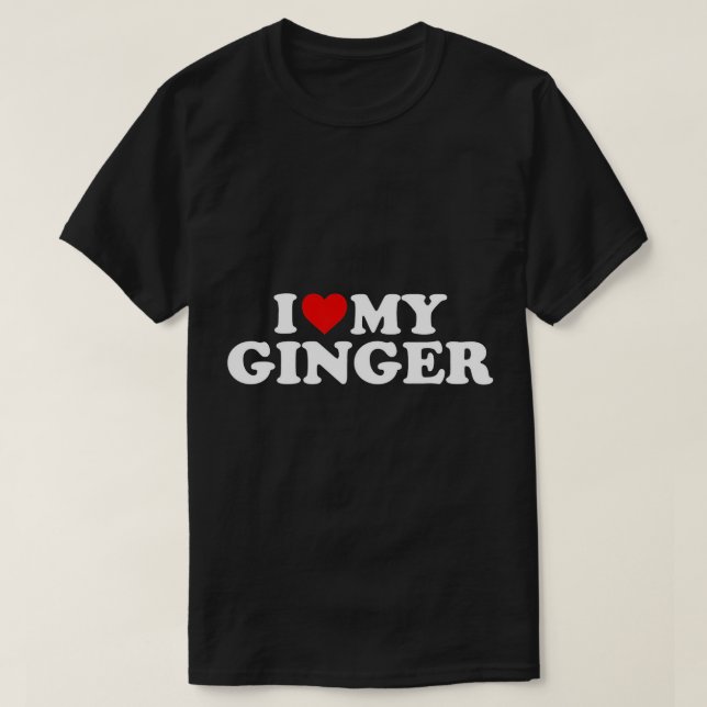 I Kärlek My Ginger Rödhårig - Red Heart T-Shirt (Design framsida)