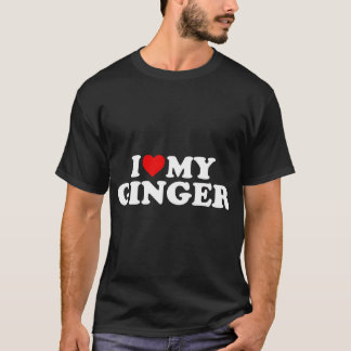 I Kärlek My Ginger Rödhårig - Red Heart T-Shirt