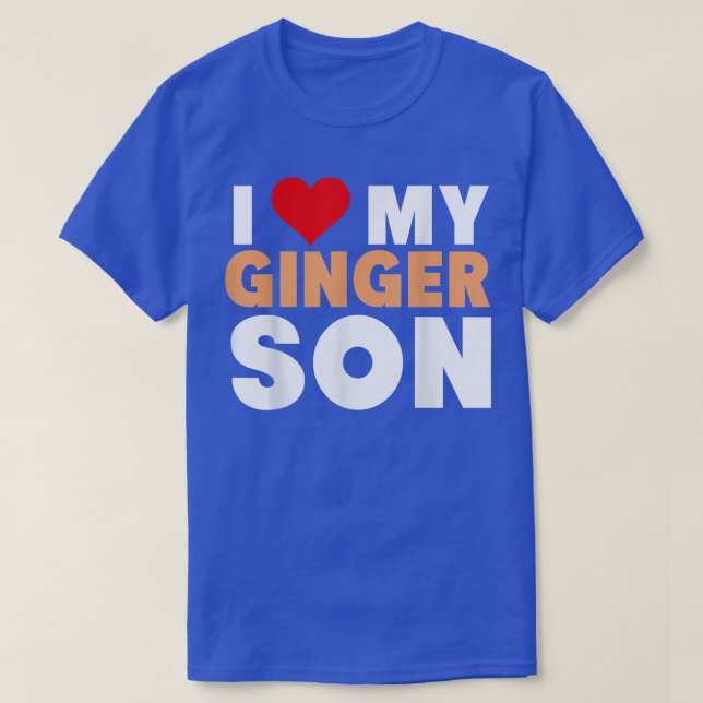 I Kärlek My Ginger Son-Coola Rödhårig Family Gift T Shirt (Design framsida)