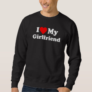 I Kärlek My Girlfiend Heart Lång Ärmad Tröja