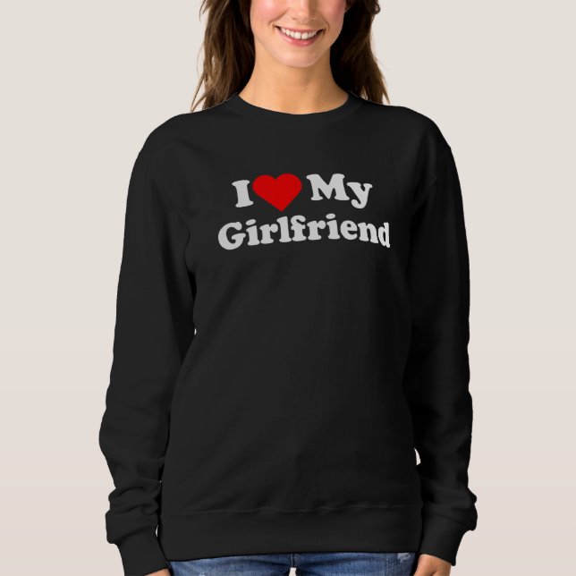 I Kärlek My Girlfiend Heart T Shirt (Framsida)