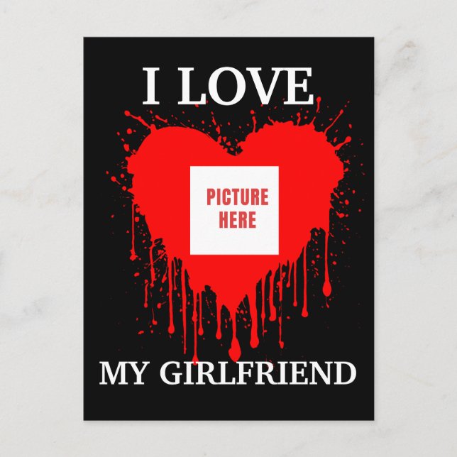 I KÄRLEK MY GIRLFRIEND ANPASSNINGSBAR VALENTINES D VYKORT (Framsida)