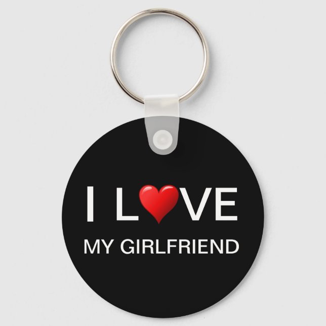 I KÄRLEK MY GIRLFRIEND KEYCHAIN NYCKELRING (Framsida)