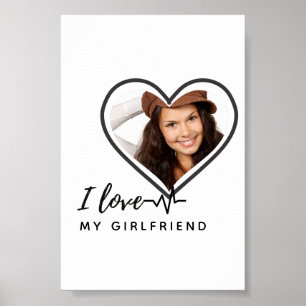 I KÄRLEK MY GIRLFRIEND Photo Gift Personlig ART Poster