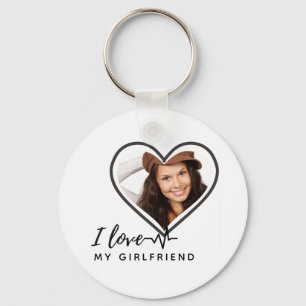 I KÄRLEK MY GIRLFRIEND Photo Gift Personlig Nyckelring