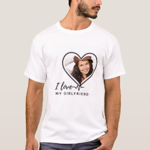 I KÄRLEK MY GIRLFRIEND Photo Gift Personlig T Shirt