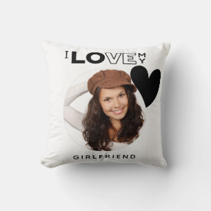 I KÄRLEK MY GIRLFRIEND Photo Gift Personlig Thro Kudde