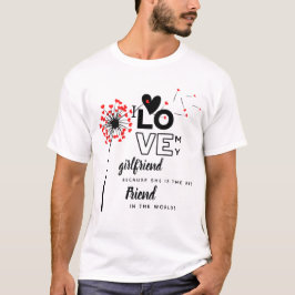 I Kärlek My Girlkompis Anpassningsbar Best Friend  T Shirt