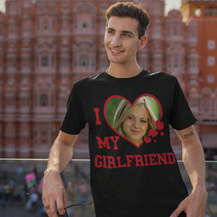 I Kärlek My Girlkompis Anpassningsbar Black T Shirt